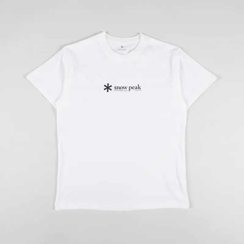 snow peak ホワイト　Tシャツ snow peak ホワイト Tシャツ 刺繍 スノーピーク ユニセックス M