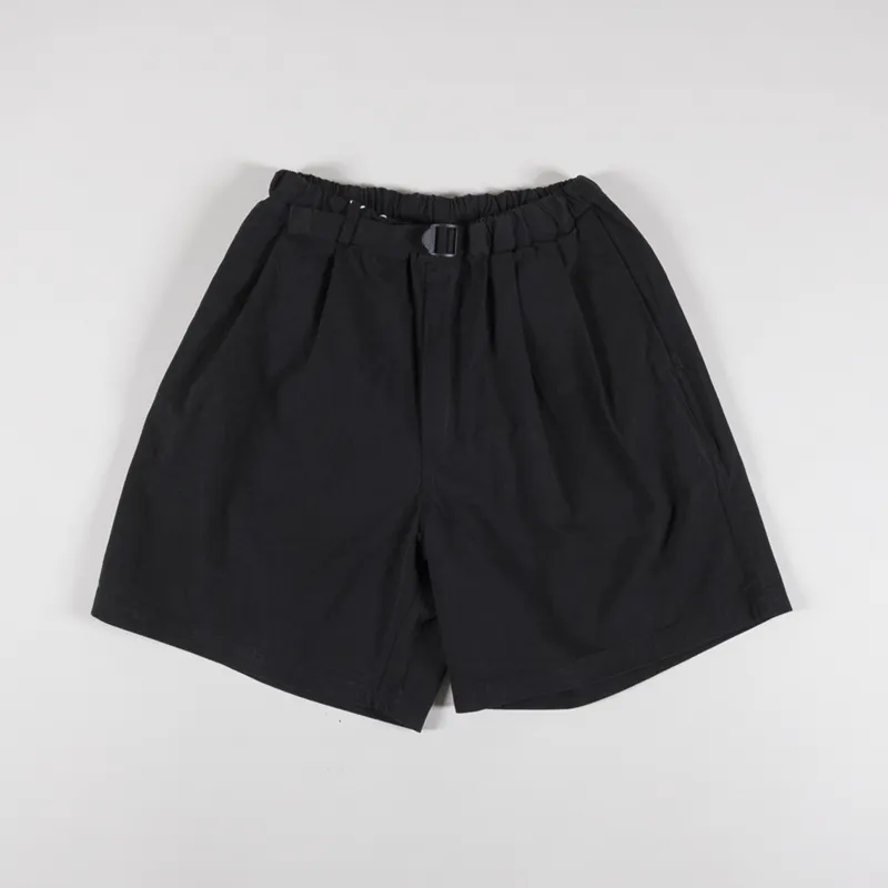 Kappy Design Two Tuck Wide Fatigue Half Pants Black