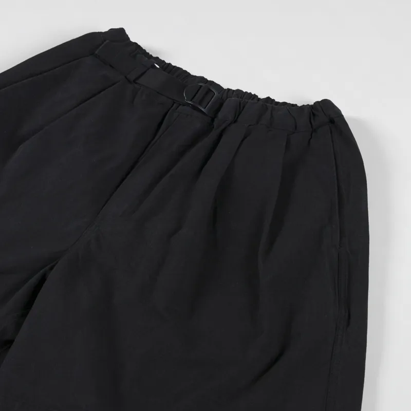 Kappy Design Two Tuck Wide Fatigue Half Pants Black-2