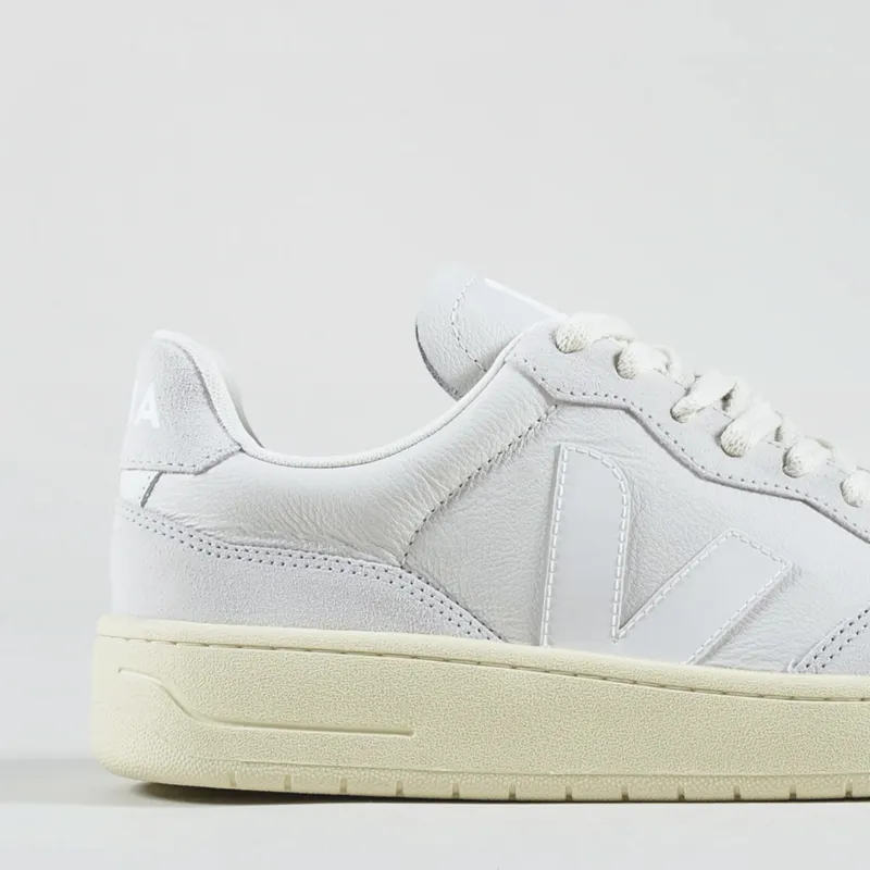 Veja V-90 Leather Shoes Gravel White-4