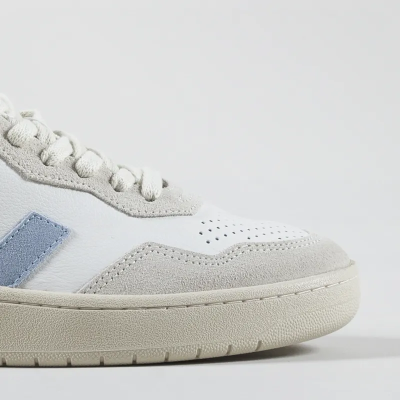 Veja Womens V-90 Leather Shoes Extra White Steel-5