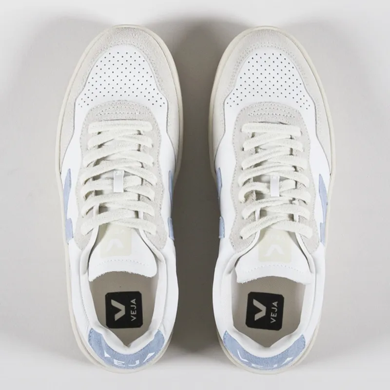 Veja Womens V-90 Leather Shoes Extra White Steel-6