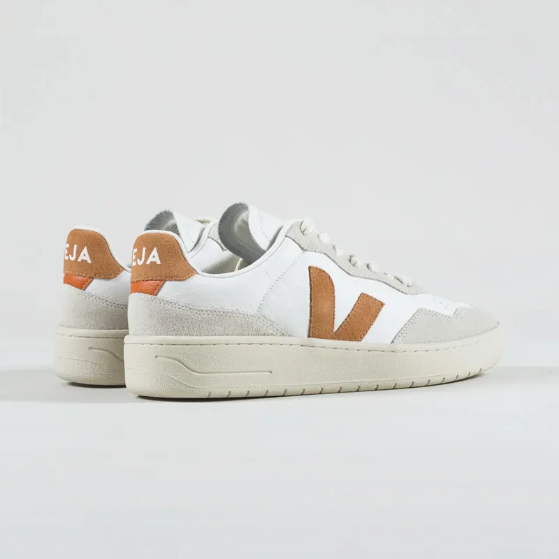 Veja V-90 Leather Shoes Extra White Umber-1