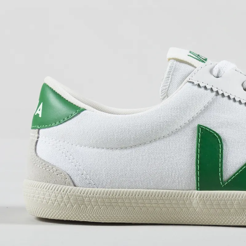 Veja Womens Volley Canvas Shoe Trainers White Emeraude Green