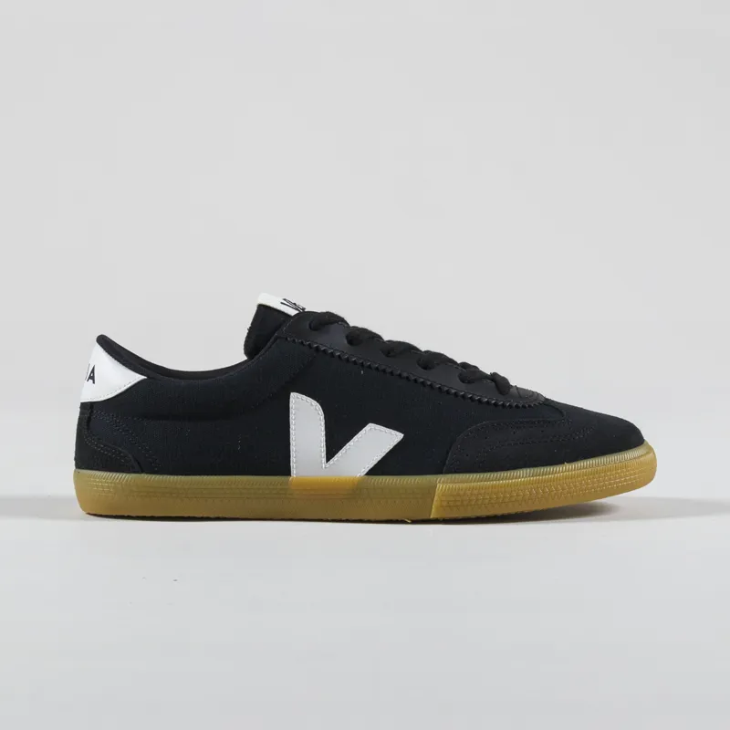 Veja Womens Volley Canvas Shoe Black White Natural-2