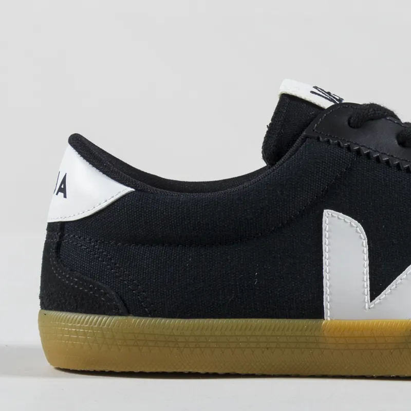 Veja Womens Volley Canvas Shoe Black White Natural-4