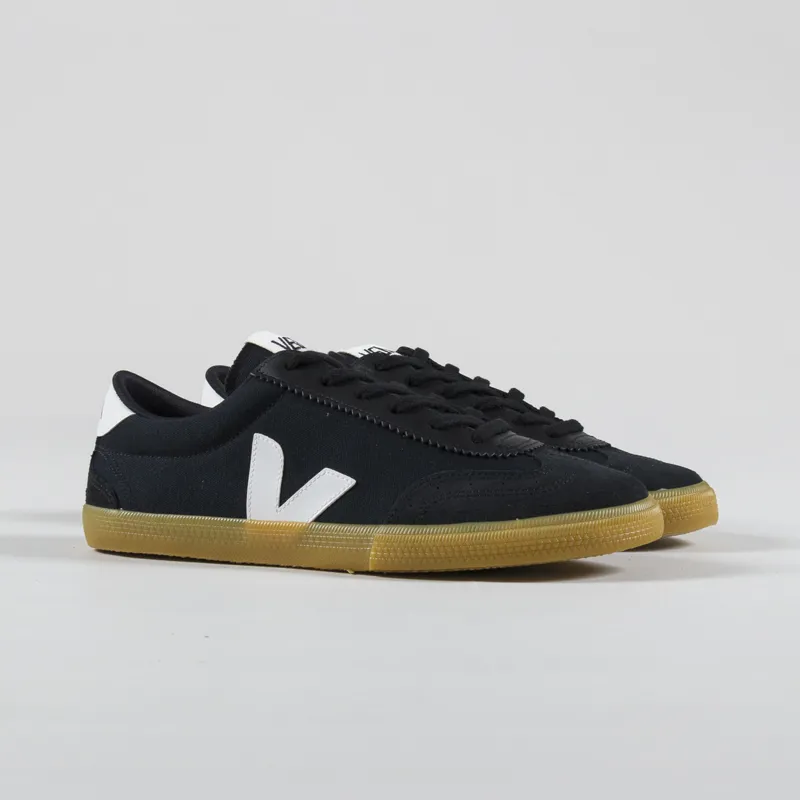 Veja Womens Volley Canvas Shoe Black White Natural