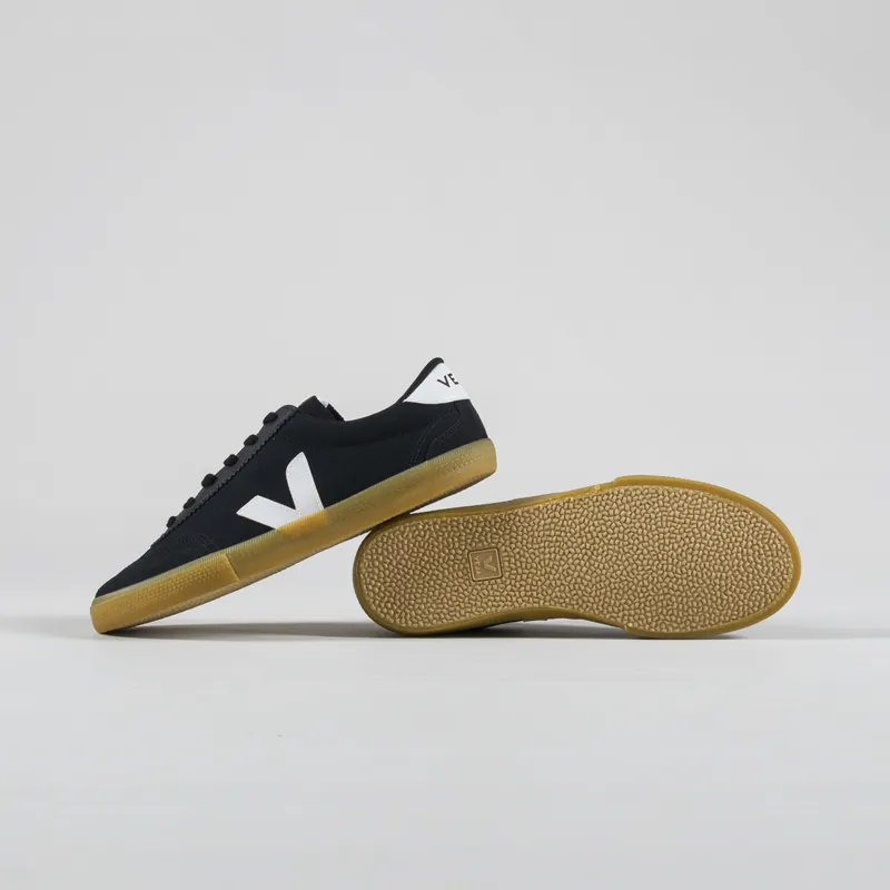 Veja Womens Volley Canvas Shoe Black White Natural-3