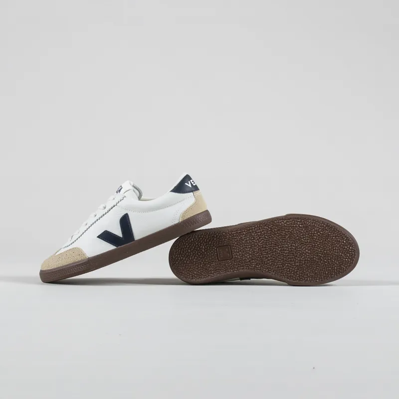 Veja Womens OT Leather Volley Shoe White Nautico Bark-3