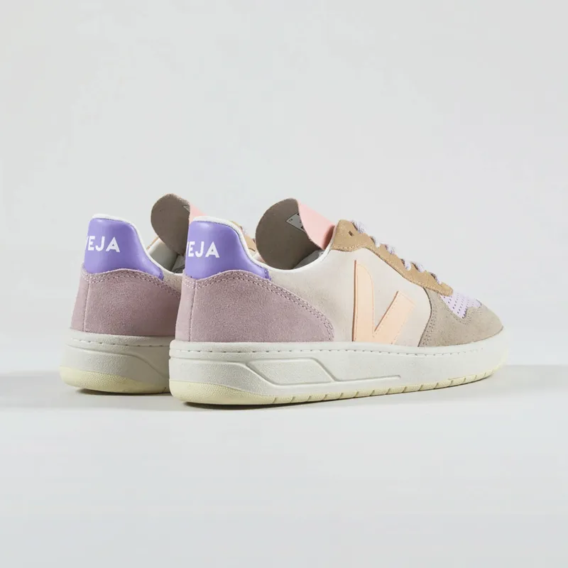 Veja V-10 Suede Shoes Multico Peach-1