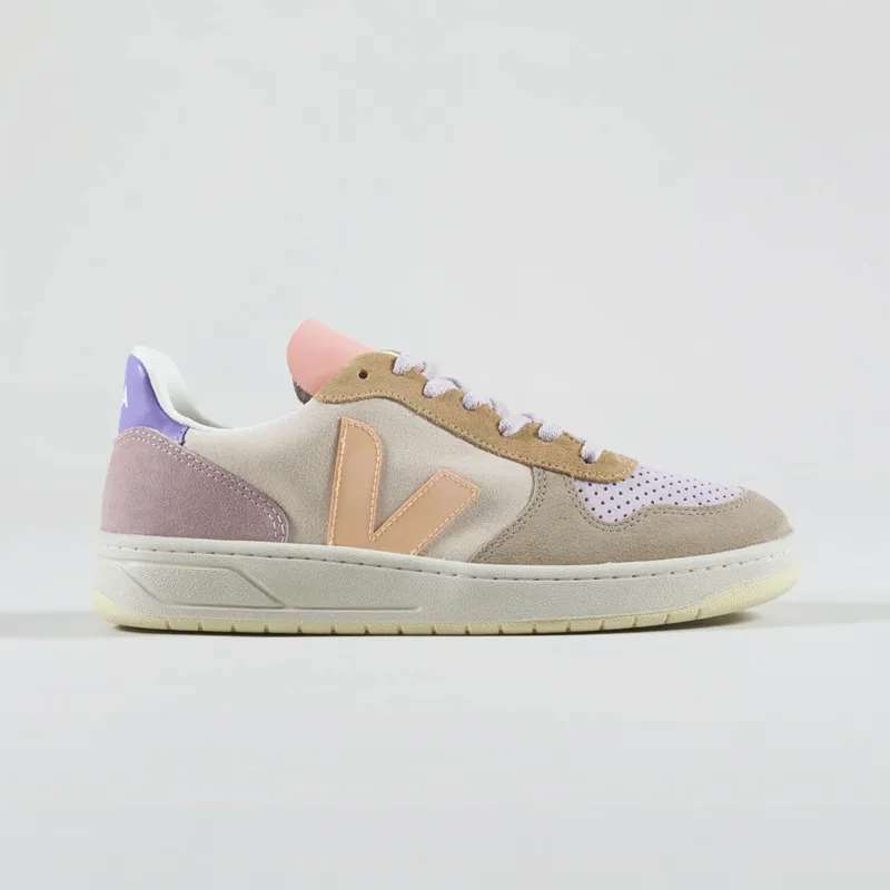 Veja V-10 Suede Shoes Multico Peach-4
