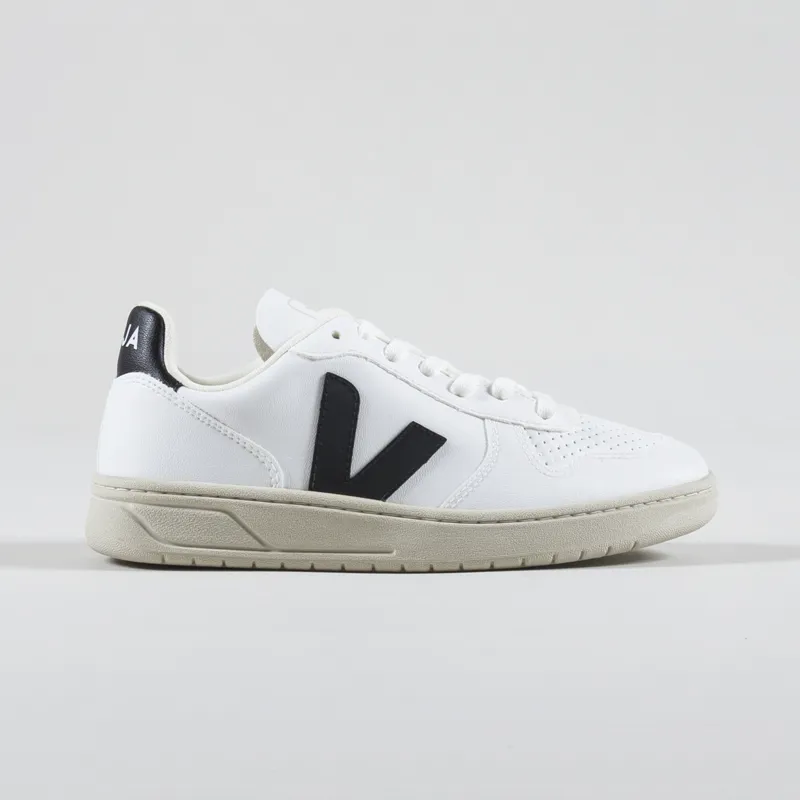 Veja Womens V-10 CWL Shoes White Black-2
