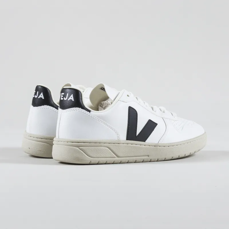 Veja Womens V-10 CWL Shoes White Black-1