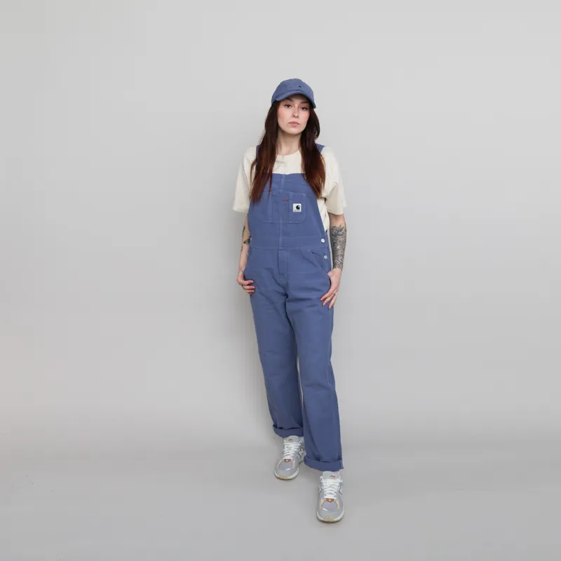 Carhartt WIP Womens Bib Overall Straight Bay Blue Aged Hubbard Canvas-2