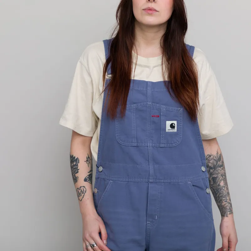 Carhartt WIP Womens Bib Overall Straight Bay Blue Aged Hubbard Canvas-3