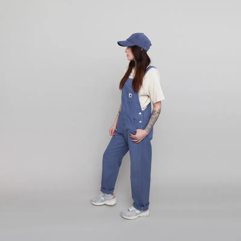 Carhartt WIP Womens Bib Overall Straight Bay Blue Aged Hubbard Canvas-4