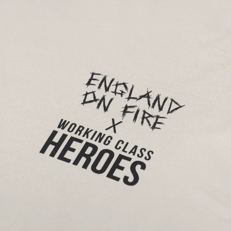 Working Class Heroes x England On Fire Minerva Britanna T Shirt Desert Dust-7