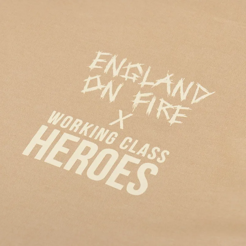 Working Class Heroes x England On Fire Europe A Prophecy Regular Fit T Shirt Latte-7