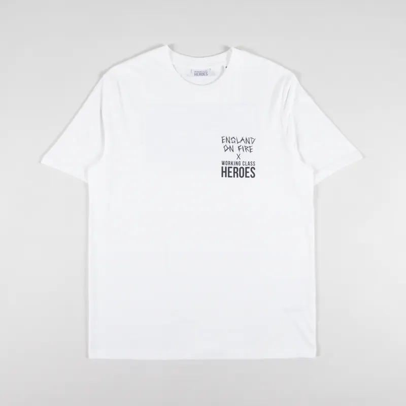 Working Class Heroes x England On Fire The Mowing Devil Regular Fit T Shirt Off White-3