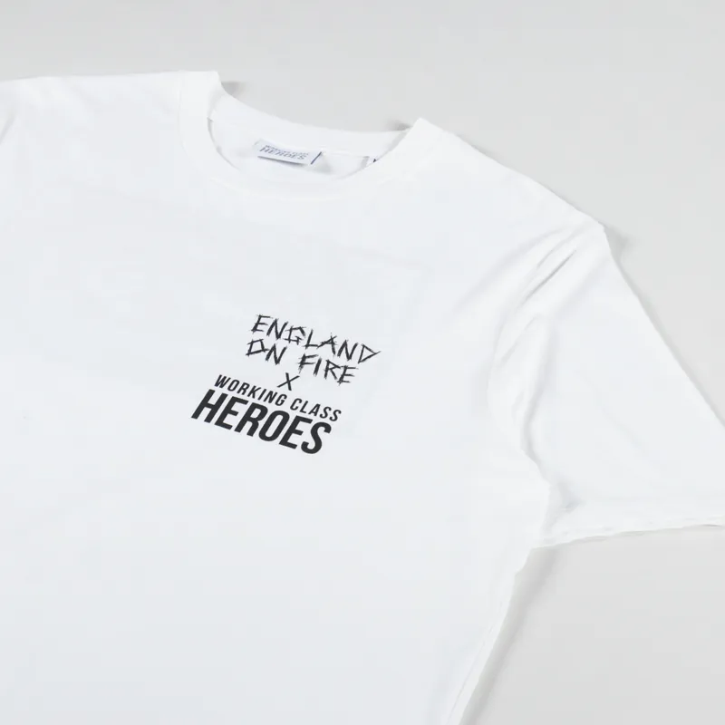 Working Class Heroes x England On Fire The Mowing Devil Regular Fit T Shirt Off White-5