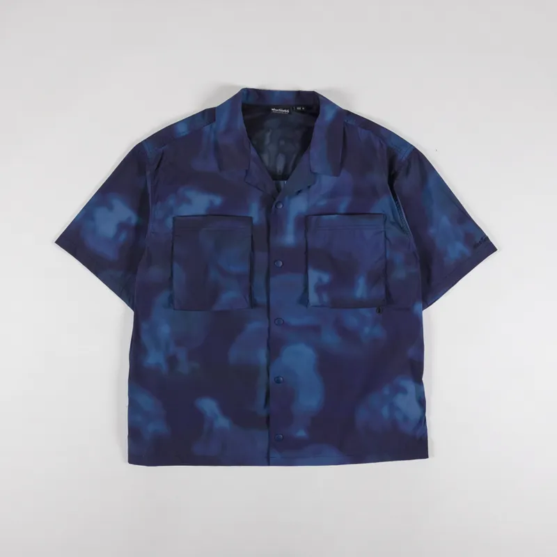 Wild Things Short Sleeve Camp Shirt Nature Mosaic Blue