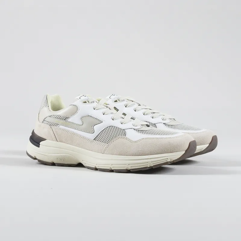 Stepney Workers Club Amiel S-Strike Shoes Suede Mix White Ecru