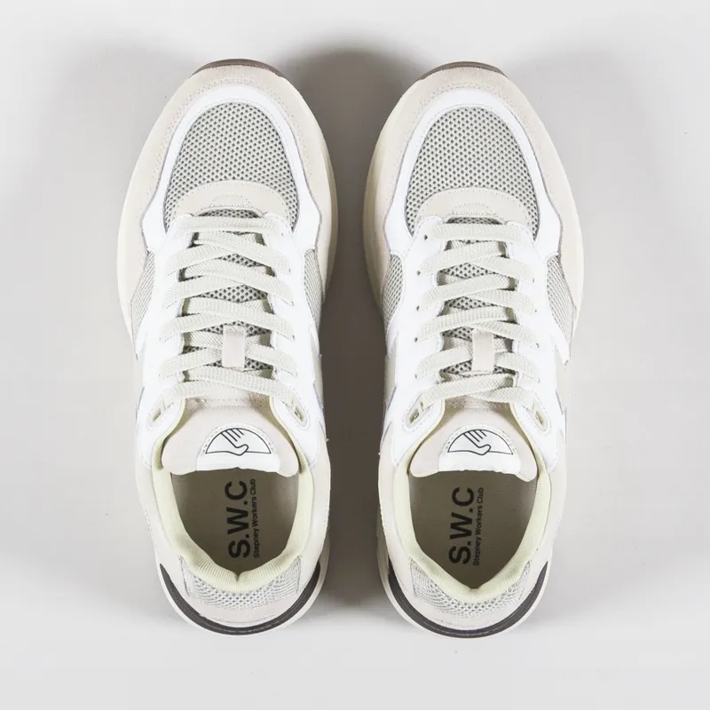 Stepney Workers Club Amiel S-Strike Shoes Suede Mix White Ecru-1
